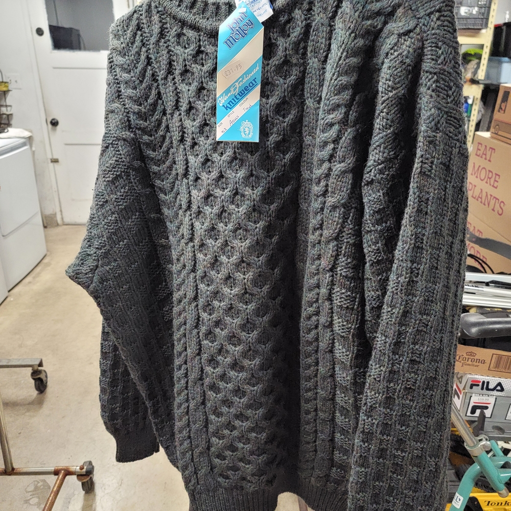 Viegin Wool Irland Men's Gray Sweater
